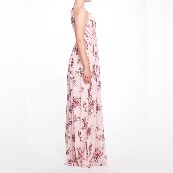 NWT Marchesa Notte Carrara Floral Pink Floral Maxi Dress - Picture 2 of 12
